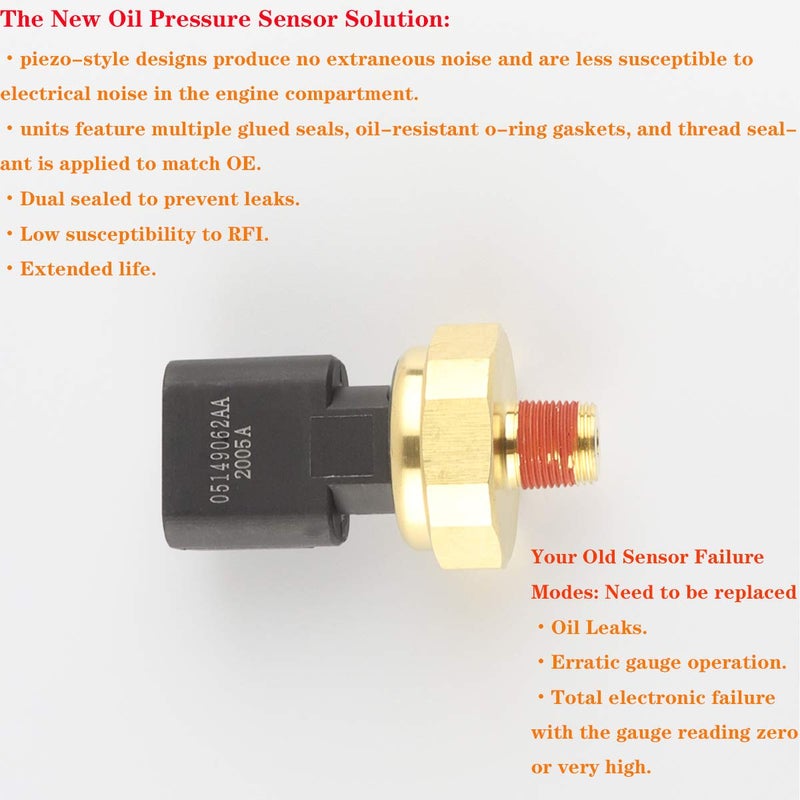 TeileHaus Engine Oil Pressure Sensor Switch Sending Unit Compatible with Dodge, Dodge Ram, Ram 1500 2500 3500, VW - 1S6755 PS401 Oil Pressure Switch 5149064AA, 5149062AA, 5149062AB - Image 3